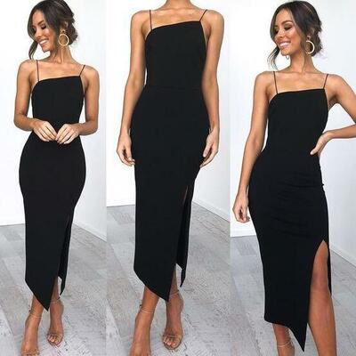 Sexy black long prom evening dress - Thumbnail 2