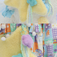 Y2K Pink Blue Yellow Star Fluff Plush 3D Bag - Thumbnail 3