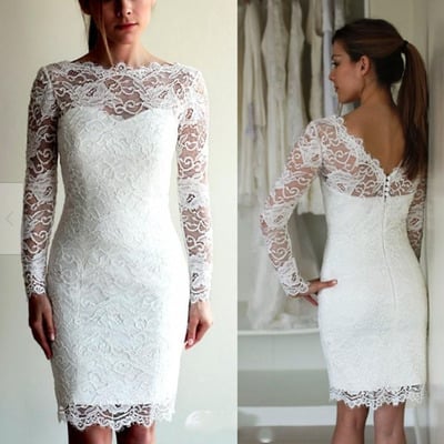 Vintage Lace Wedding Dresses Bridal Gown with Sleeves