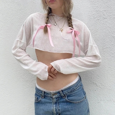 White Loose Smock Long Sleeve Shirt 