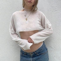 White Loose Smock Long Sleeve Shirt  - Thumbnail 1