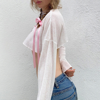 White Loose Smock Long Sleeve Shirt  - Thumbnail 4