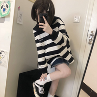 Japanese Anime Collar Stripe Long Sleeve Shirt - Thumbnail 1