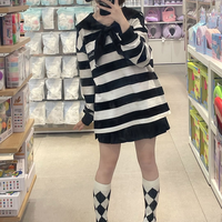 Japanese Anime Collar Stripe Long Sleeve Shirt - Thumbnail 3