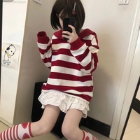 Japanese Anime Collar Stripe Long Sleeve Shirt - Thumbnail 7