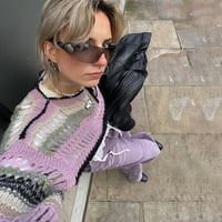 Black & Pink Stripe Knit Smock  - Thumbnail 4