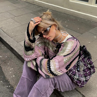 Black & Pink Stripe Knit Smock  - Thumbnail 1