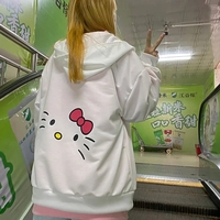 White Kitty Cat Anime Japanese Hoodie  - Thumbnail 6