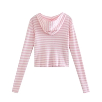 Pink Stripe Thin Zipper Jacket - Thumbnail 8