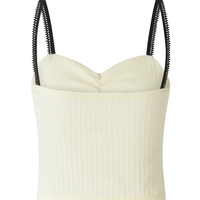 Black Mesh Bow Patchwork Tank Top - Thumbnail 2