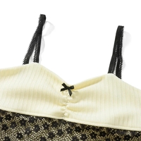 Black Mesh Bow Patchwork Tank Top - Thumbnail 3