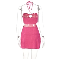 Pink Cut Out Halter Backless Dress  - Thumbnail 4