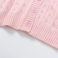 Pink Cable Knit Button Up Cardigan - Thumbnail 7