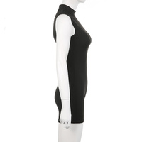 Black Sleeveless Bodycon Jumpsuit  - Thumbnail 6