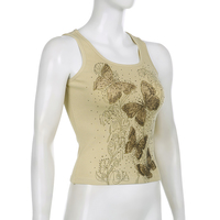 Butterfly Rhinestone Print Tank Top - Thumbnail 5