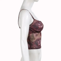 Grunge Floral Print Crop Top - Thumbnail 4