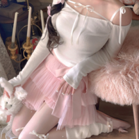 Sweet Bow Off Shoulder Long Sleeve Blouse - Thumbnail 3