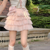 Sweet Bow Ruffle Layer Bandage A-Line Skirt - Thumbnail 1