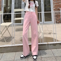 Pink Peach Embroidery Denim Pants  - Thumbnail 2