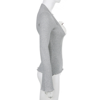 2PCS Milkmaid Patchwork Long Sleeve T-shirt  - Thumbnail 4