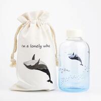 Whale Sea Animals Gradient Blue Drinking Glass Cup Water Bottle - Thumbnail 8