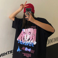 Cartoon Anime Face Print Tee - Thumbnail 5