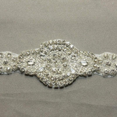 Crystal rhinestone applique glass iron on applique patch - Thumbnail 1