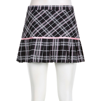 Pink Plaid Stripe Pleated High Waist Mini Skirt - Thumbnail 7