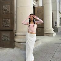 2PCS Pink Tube Top + Long Sleeve Cropped Shawl - Thumbnail 3