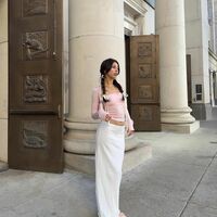 2PCS Pink Tube Top + Long Sleeve Cropped Shawl - Thumbnail 4