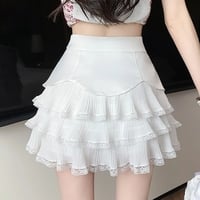 Chiffon Bow Pleated A-Line High Waist Mini Skirt - Thumbnail 1