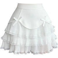 Chiffon Bow Pleated A-Line High Waist Mini Skirt - Thumbnail 2