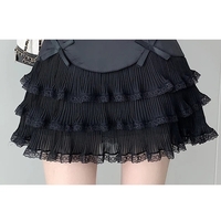 Chiffon Bow Pleated A-Line High Waist Mini Skirt - Thumbnail 5
