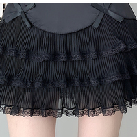 Chiffon Bow Pleated A-Line High Waist Mini Skirt - Thumbnail 7