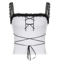 Lace Shoulder Bow Tank Top - Thumbnail 6