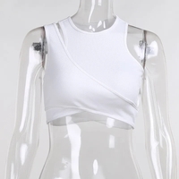 Asymmetrical Ribbed Tank Top - Thumbnail 5