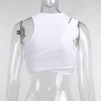 Asymmetrical Ribbed Tank Top - Thumbnail 6