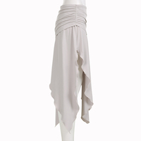 Drawstring Split Low Rise Maxi Skirt - Thumbnail 7