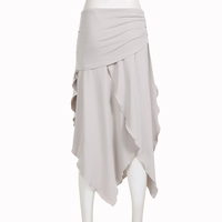 Drawstring Split Low Rise Maxi Skirt - Thumbnail 9