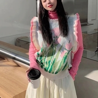 Pink Tulip Ruffle Sweater Vest - Thumbnail 2