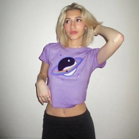 Purple Ying Yang Short Sleeve Shirt  - Thumbnail 4