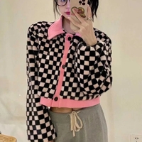 Black & White Checkered Long Sleeve Sweater  - Thumbnail 3