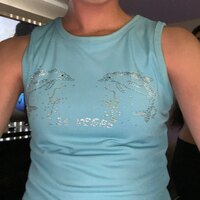 Blue Dolphin Rhinestone Tank Top - Thumbnail 4