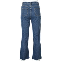 Butterfly Embroidery High Waist Denim Jeans - Thumbnail 4