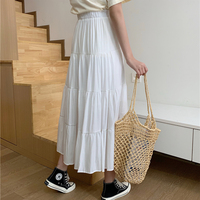 White Ruffle High Waist Maxi Skirt  - Thumbnail 6