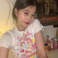 Angel Print Ruffle Short Sleeve T-shirt  - Thumbnail 2