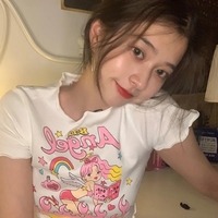 Angel Print Ruffle Short Sleeve T-shirt  - Thumbnail 4