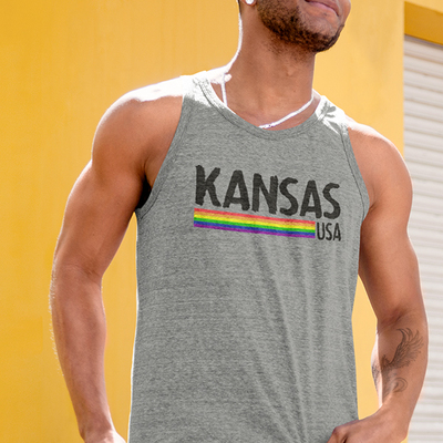 Kansas rainbow unisex tank top