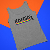 Kansas Rainbow Unisex Tank Top - Thumbnail 1