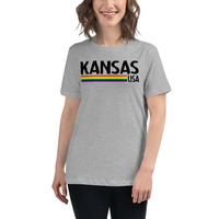 Kansas USA Women's Rainbow T-shirt - Thumbnail 3